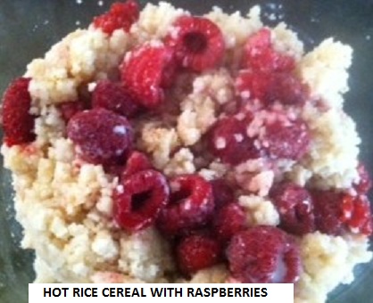 HOT RICE CEREAL WITH RASPBERRIES