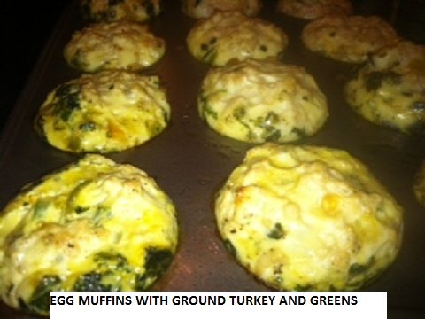 egg muffins with ground turkey and greens