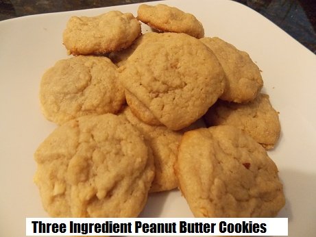three ingredient peanut btter cookies